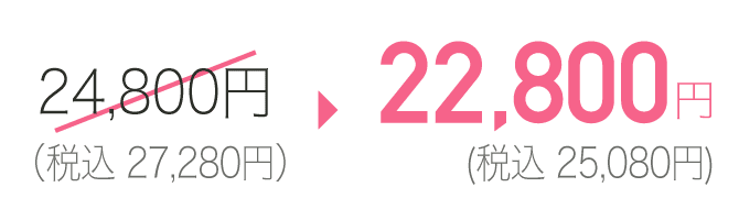 22,800円（税込25,080円）